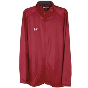 Under Armour Men's XLT Red Full Zip‎ Track Jacket Loose Fit Lightweight NWT